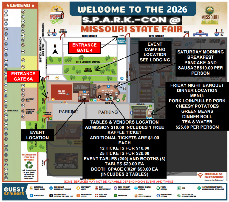 2026 Map of the SPARK-CON events showing the buildings each event takes place
